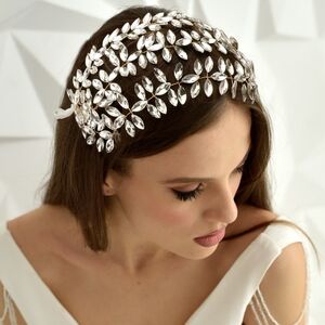 Elegant Silver Leaf Headband